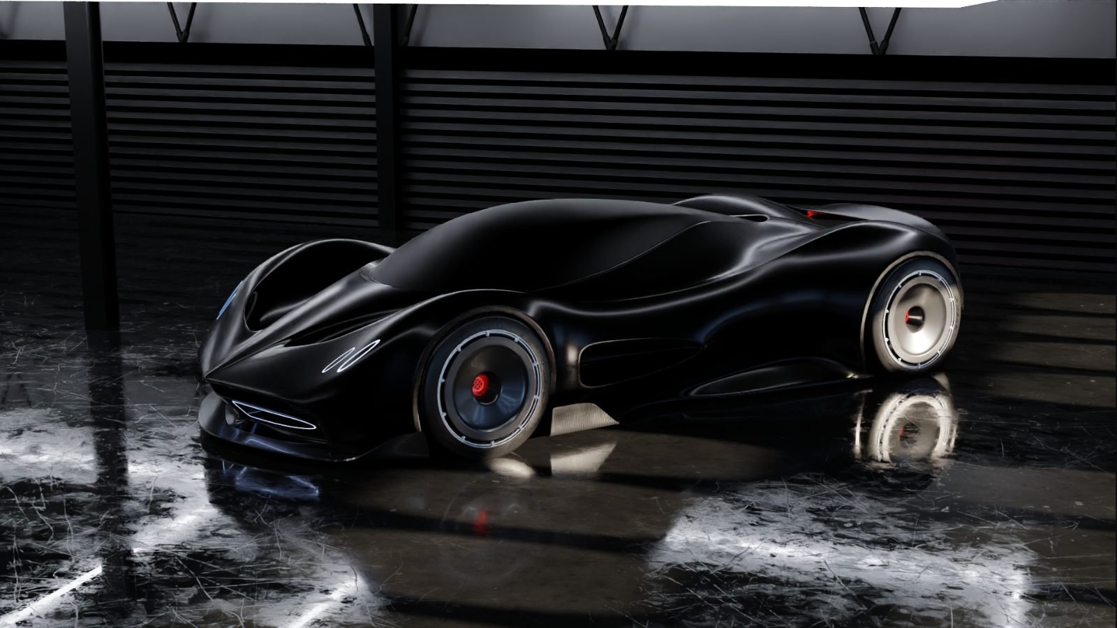 Pagani surface study, three-quarter under strip light